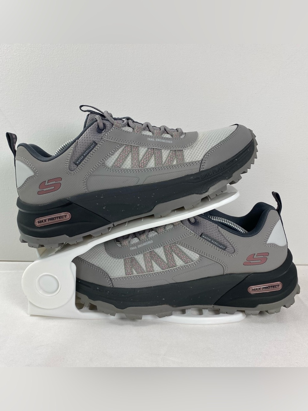 Skechers Max Protect Legacy Womens 9.5 Gray Pink Trail Hiking Shoes 180201